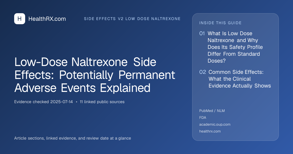 Evidence overview for Low-Dose Naltrexone Side Effects: Potentially Permanent Adverse Events Explained
