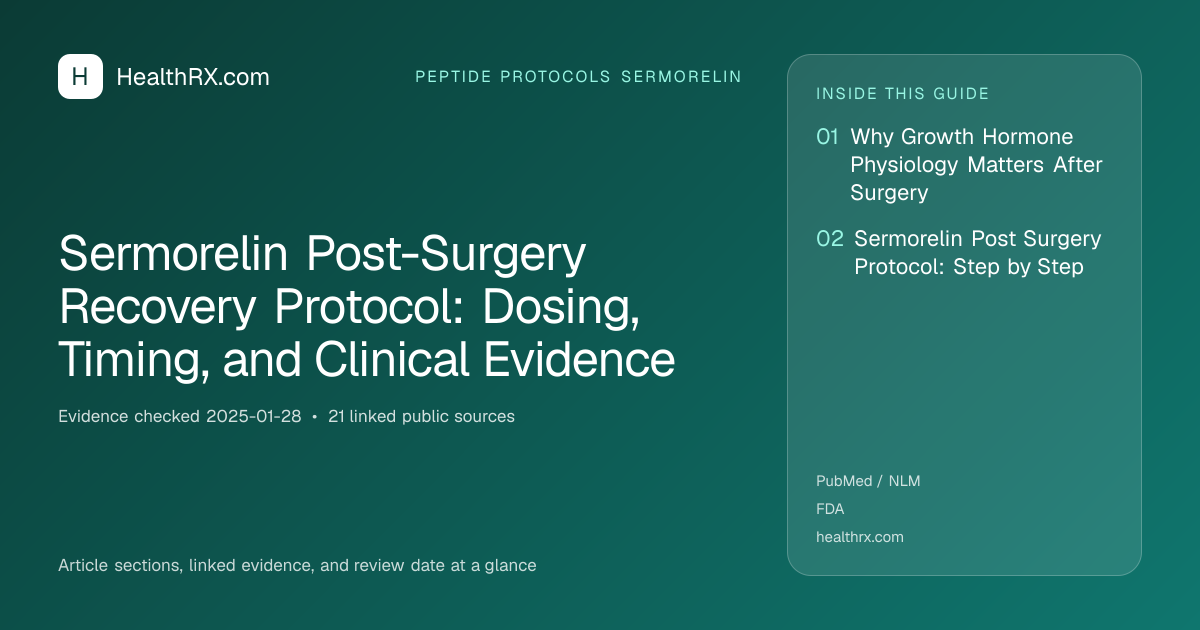 Evidence overview for Sermorelin Post-Surgery Recovery Protocol: Dosing, Timing, and Clinical Evidence
