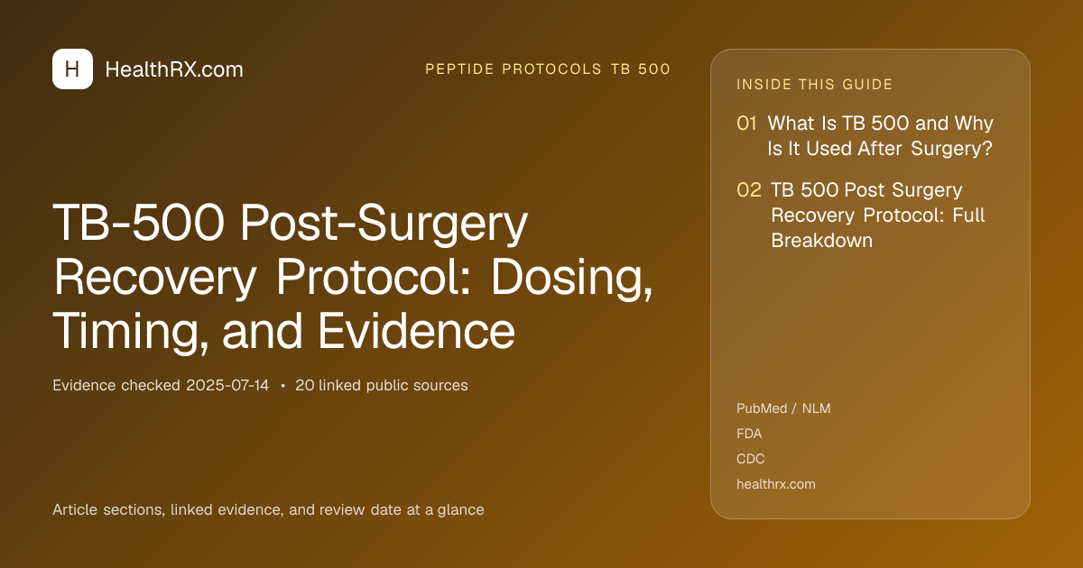 Evidence overview for TB-500 Post-Surgery Recovery Protocol: Dosing, Timing, and Evidence