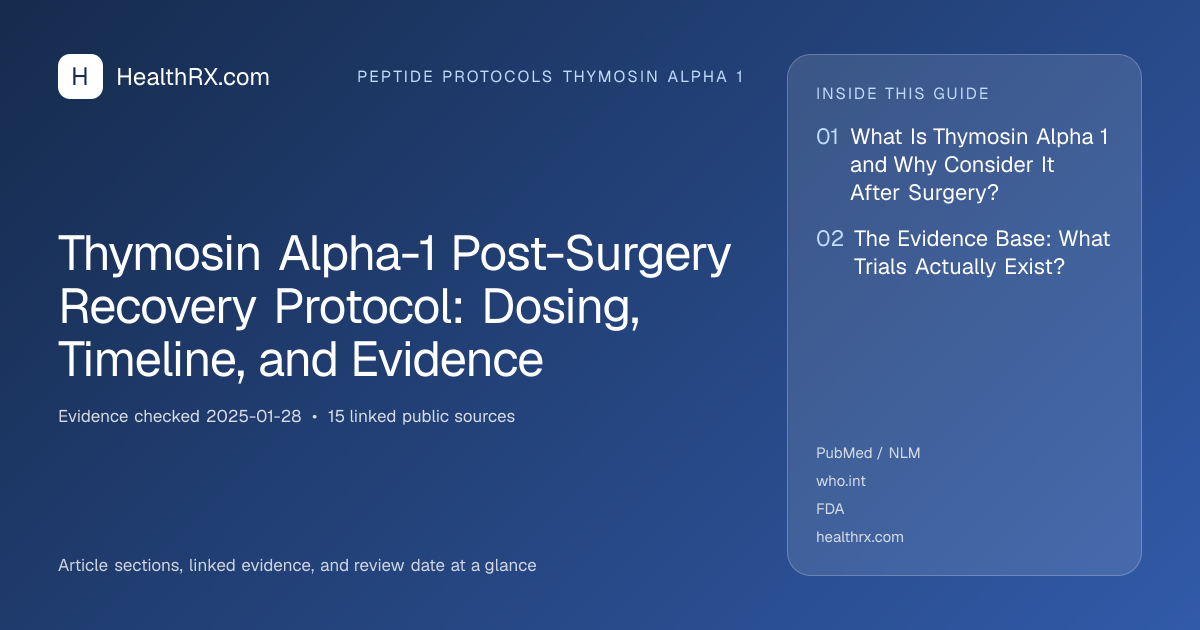 Evidence overview for Thymosin Alpha-1 Post-Surgery Recovery Protocol: Dosing, Timeline, and Evidence