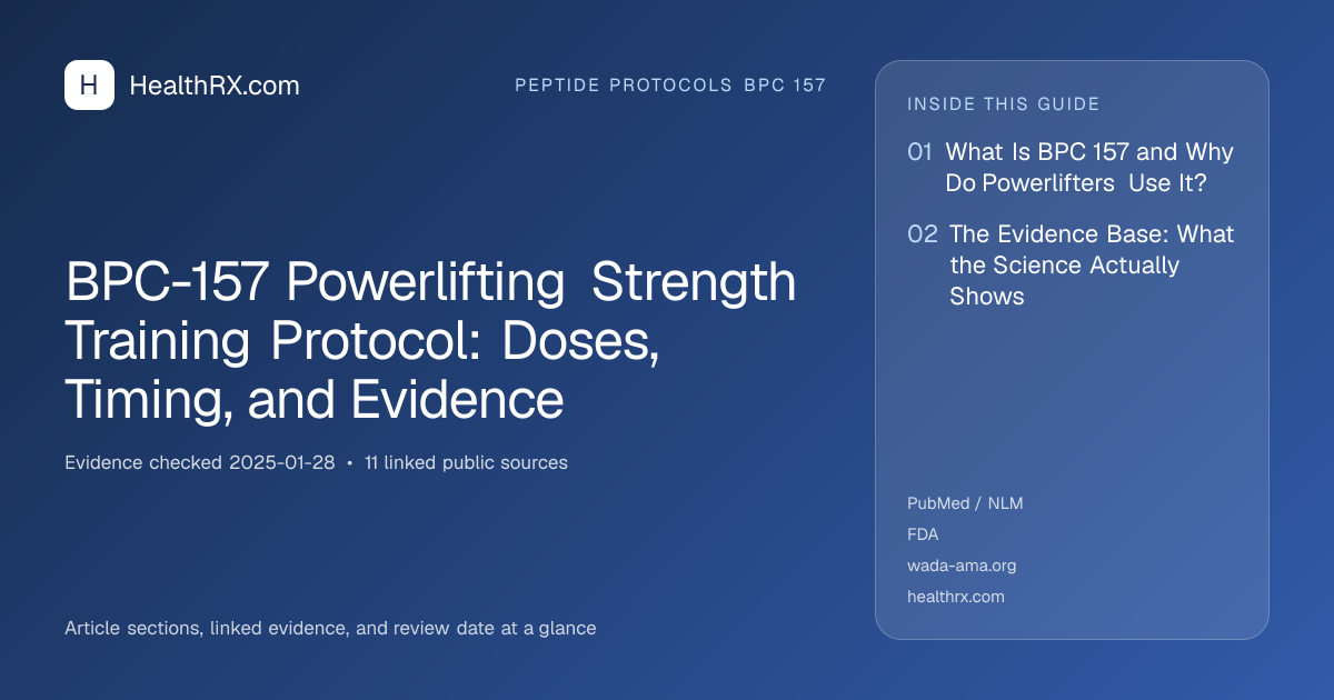Evidence overview for BPC-157 Powerlifting Strength Training Protocol: Doses, Timing, and Evidence