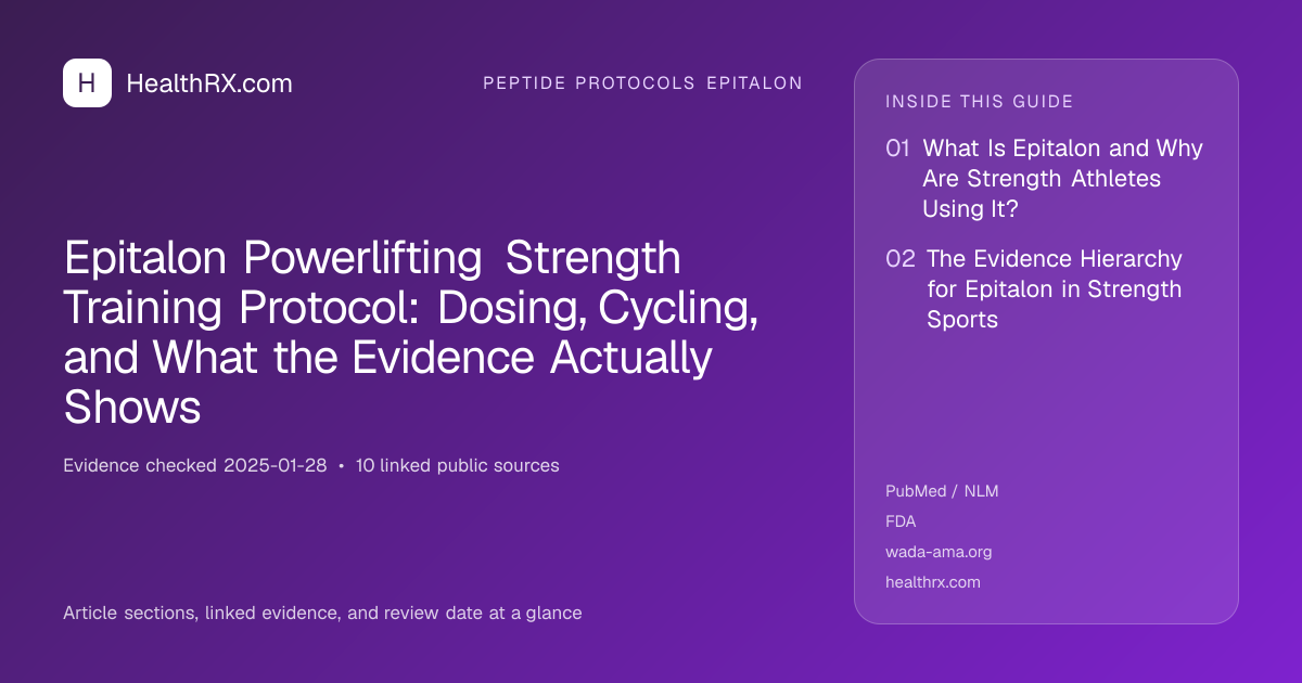 Evidence overview for Epitalon Powerlifting Strength Training Protocol: Dosing, Cycling, and What the Evidence Actually Shows