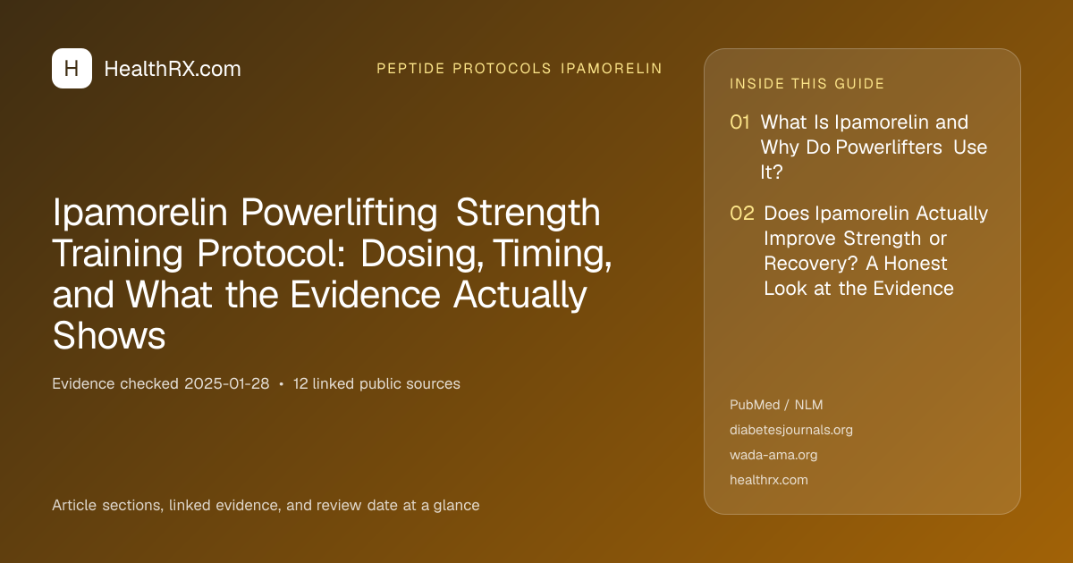 Evidence overview for Ipamorelin Powerlifting Strength Training Protocol: Dosing, Timing, and What the Evidence Actually Shows