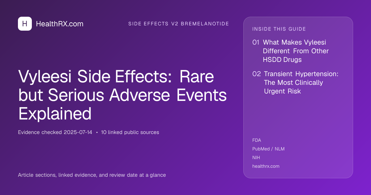 Evidence overview for Vyleesi Side Effects: Rare but Serious Adverse Events Explained