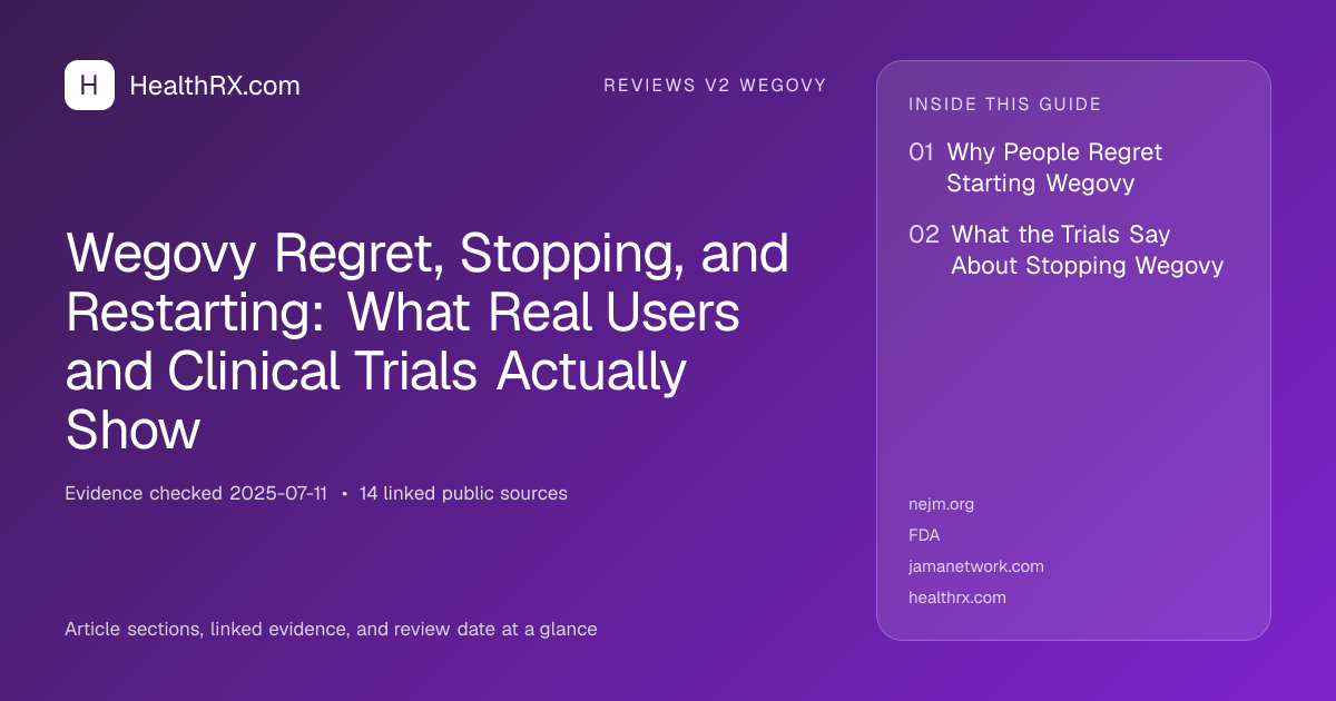 Evidence overview for Wegovy Regret, Stopping, and Restarting: What Real Users and Clinical Trials Actually Show