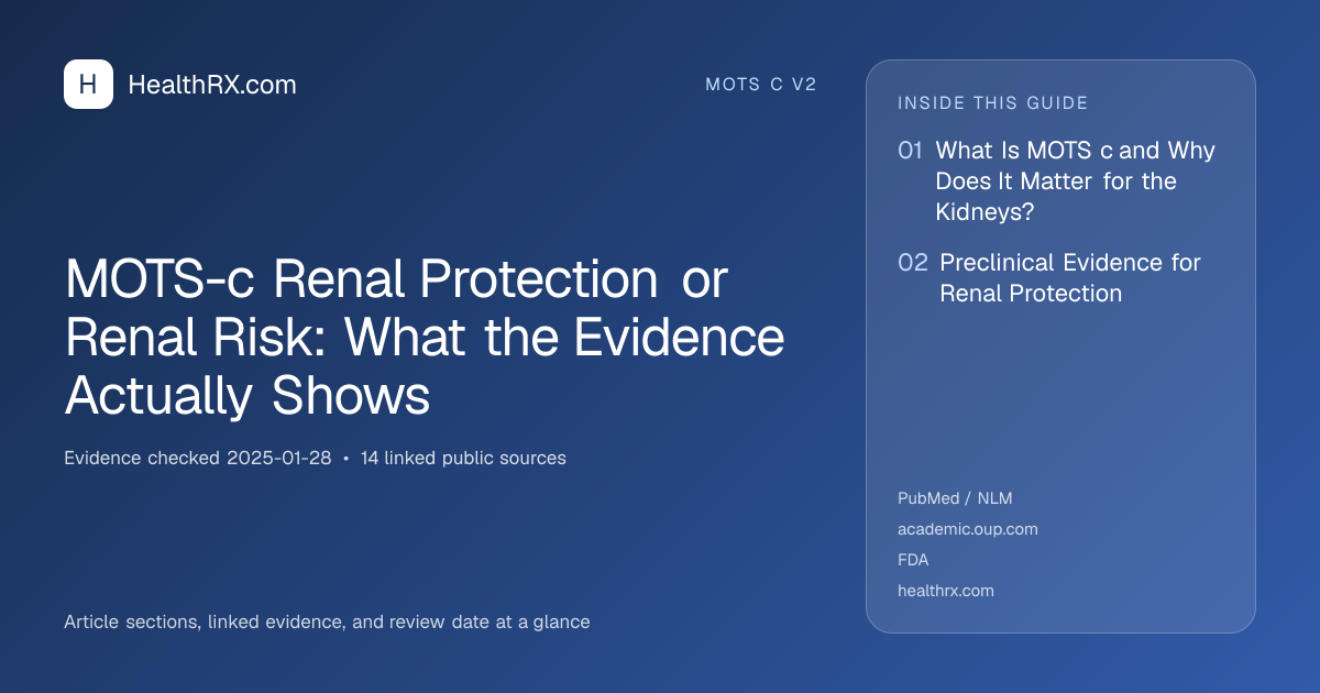 Evidence overview for MOTS-c Renal Protection or Renal Risk: What the Evidence Actually Shows