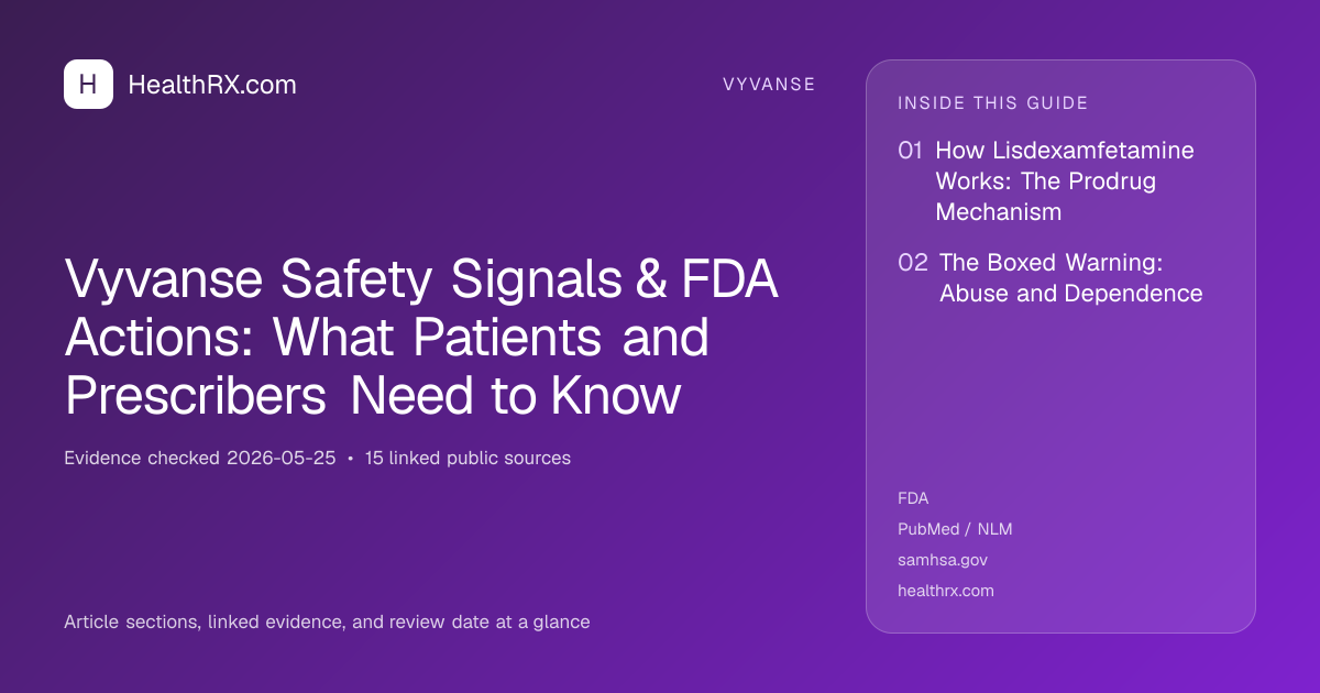 Evidence overview for Vyvanse Safety Signals & FDA Actions: What Patients and Prescribers Need to Know