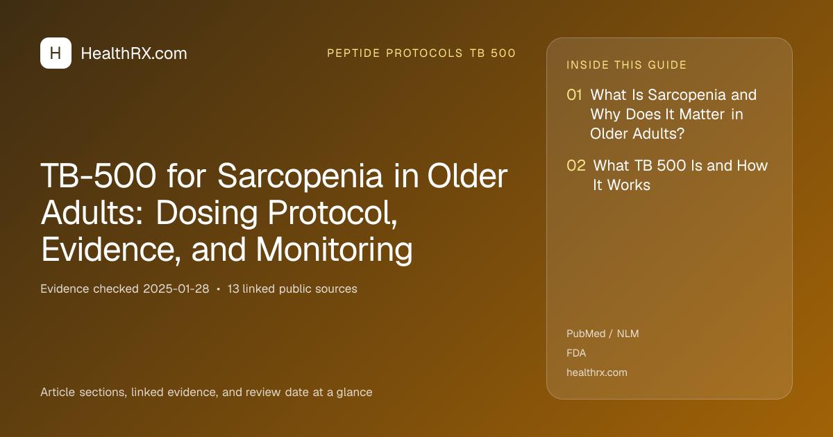 Evidence overview for TB-500 for Sarcopenia in Older Adults: Dosing Protocol, Evidence, and Monitoring