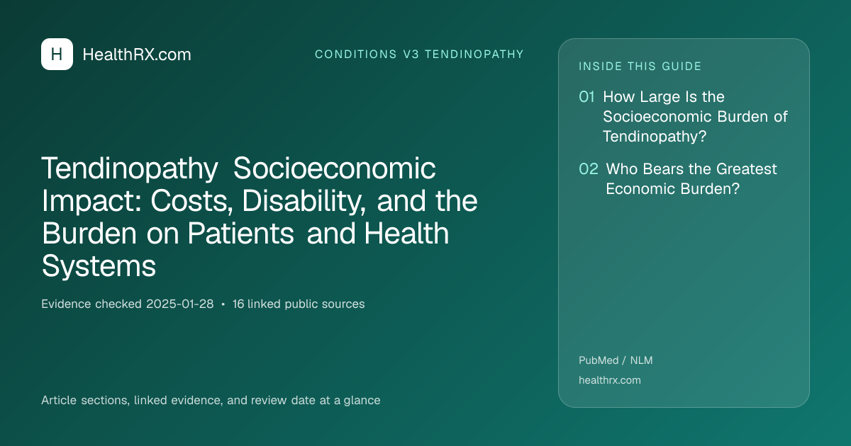 Evidence overview for Tendinopathy Socioeconomic Impact: Costs, Disability, and the Burden on Patients and Health Systems