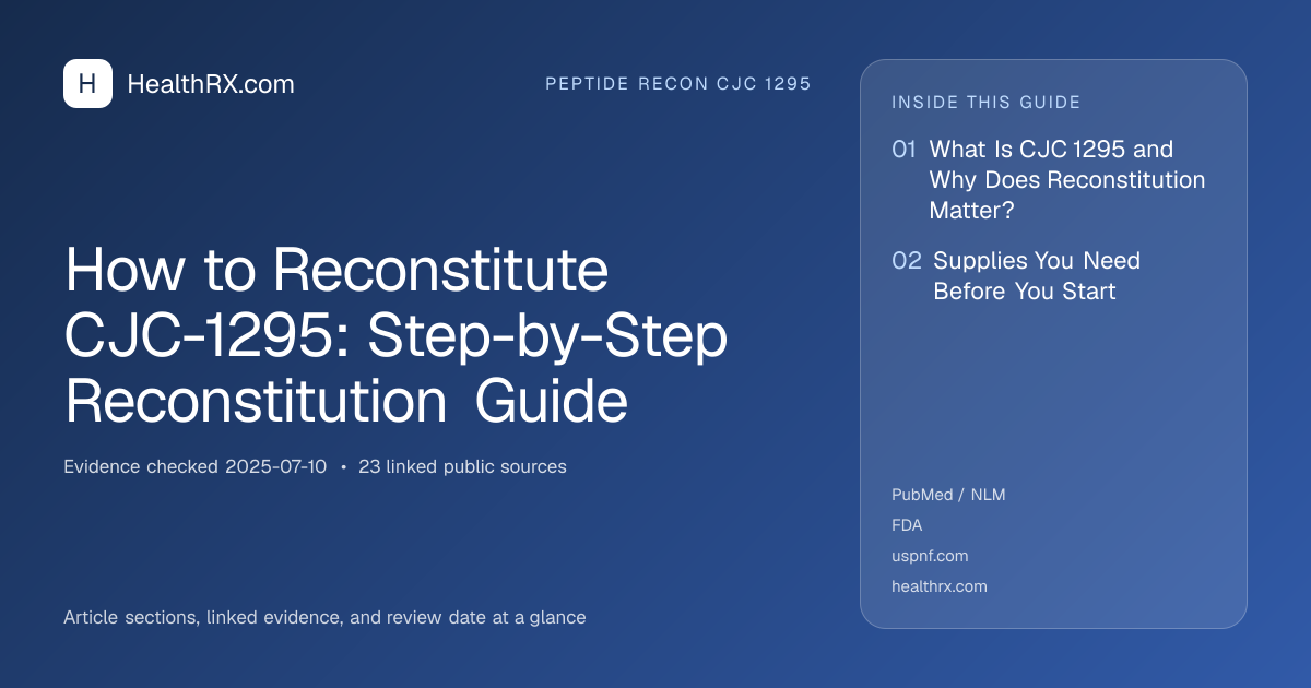 Evidence overview for How to Reconstitute CJC-1295: Step-by-Step Reconstitution Guide