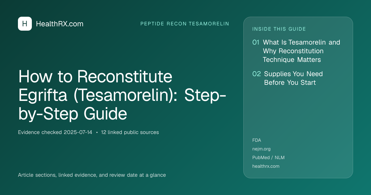 Evidence overview for How to Reconstitute Egrifta (Tesamorelin): Step-by-Step Guide