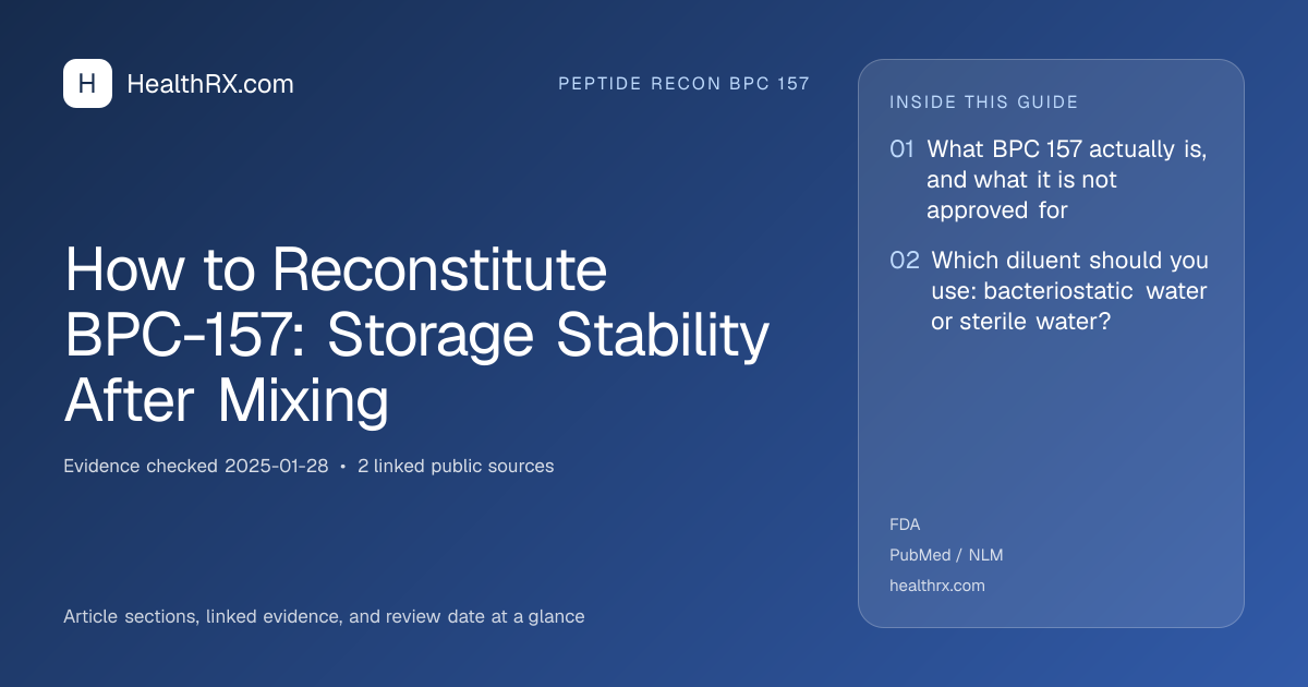 Evidence overview for How to Reconstitute BPC-157: Storage Stability After Mixing