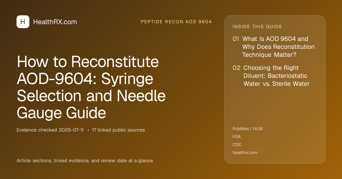Evidence overview for How to Reconstitute AOD-9604: Syringe Selection and Needle Gauge Guide