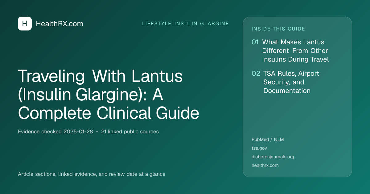 Evidence overview for lifestyle insulin glargine: Traveling With Lantus (Insulin Glargine): A Complete Clinical Guide