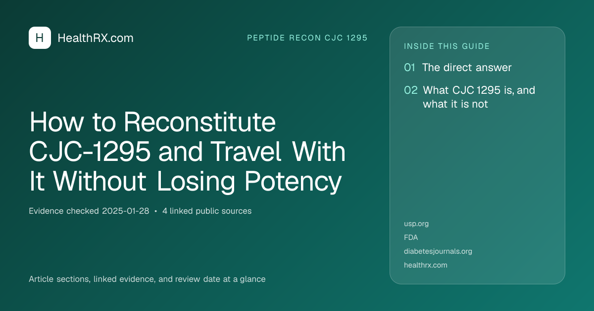 Evidence overview for How to Reconstitute CJC-1295 and Travel With It Without Losing Potency