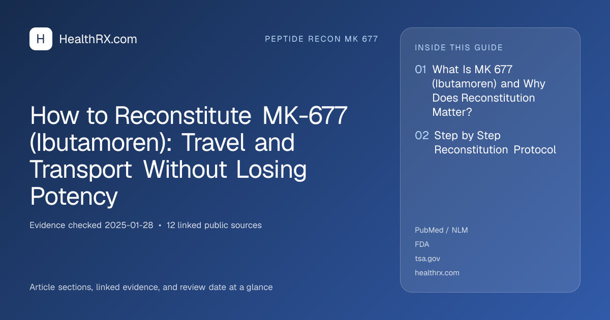 Evidence overview for How to Reconstitute MK-677 (Ibutamoren): Travel and Transport Without Losing Potency