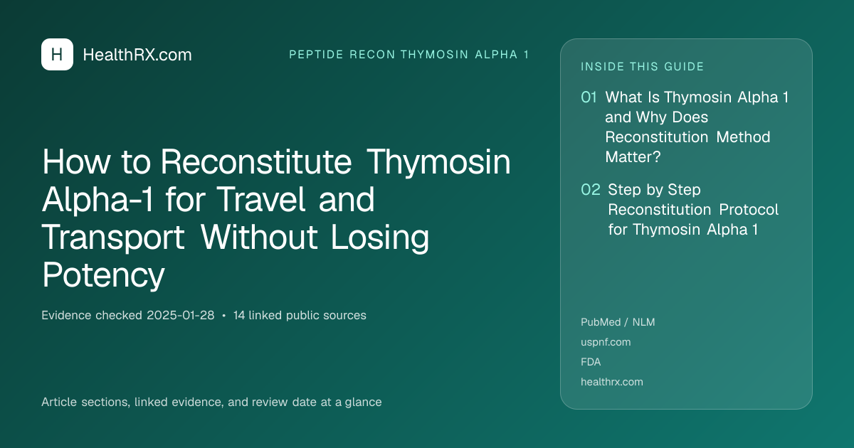 Evidence overview for How to Reconstitute Thymosin Alpha-1 for Travel and Transport Without Losing Potency