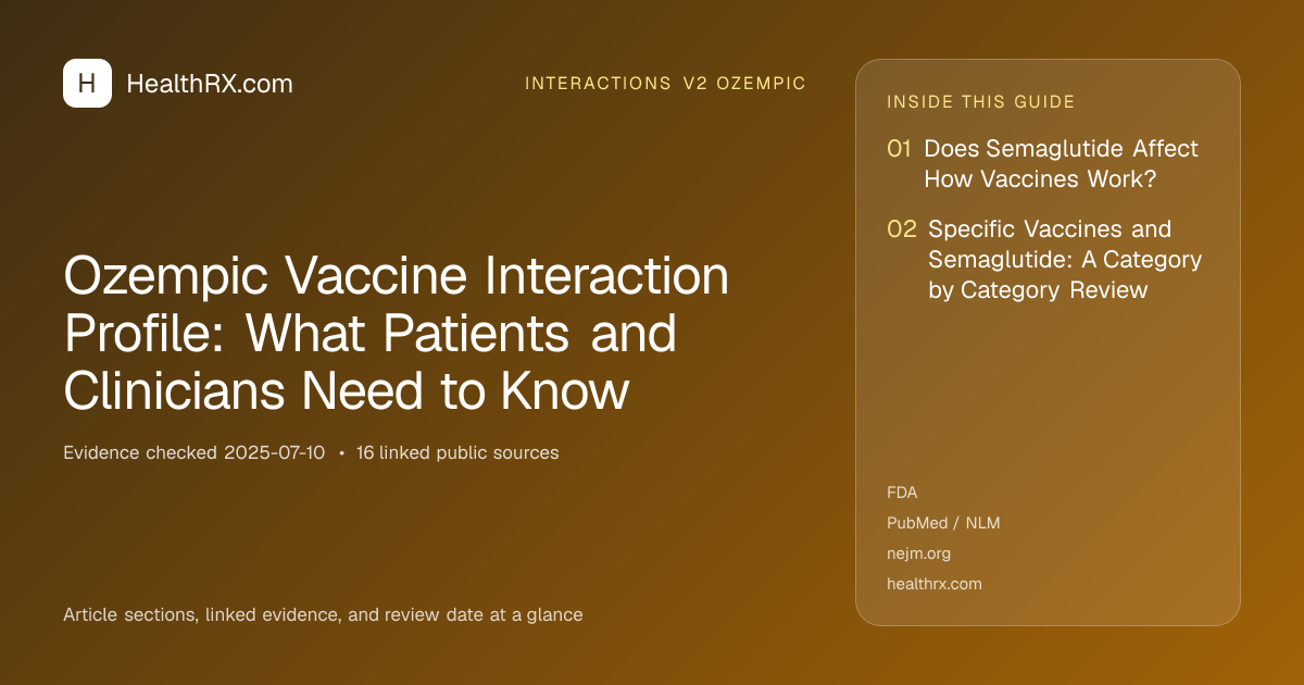 Evidence overview for Ozempic Vaccine Interaction Profile: What Patients and Clinicians Need to Know