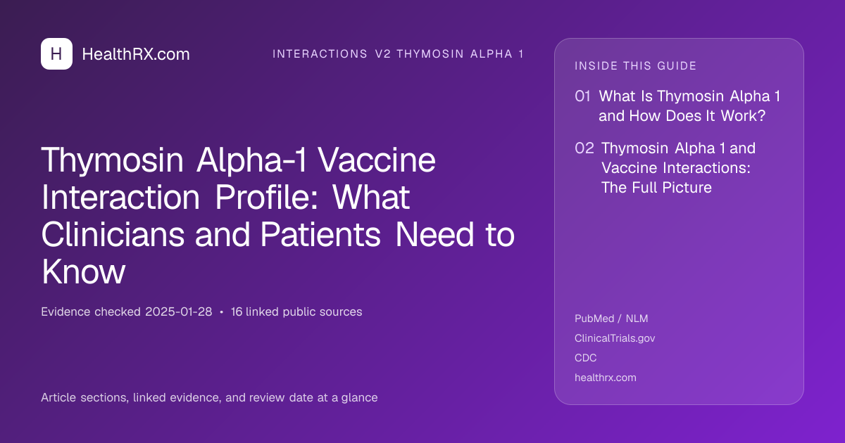Evidence overview for interactions v2 thymosin alpha 1: Thymosin Alpha-1 Vaccine Interaction Profile: What Clinicians and Patients Need to Know