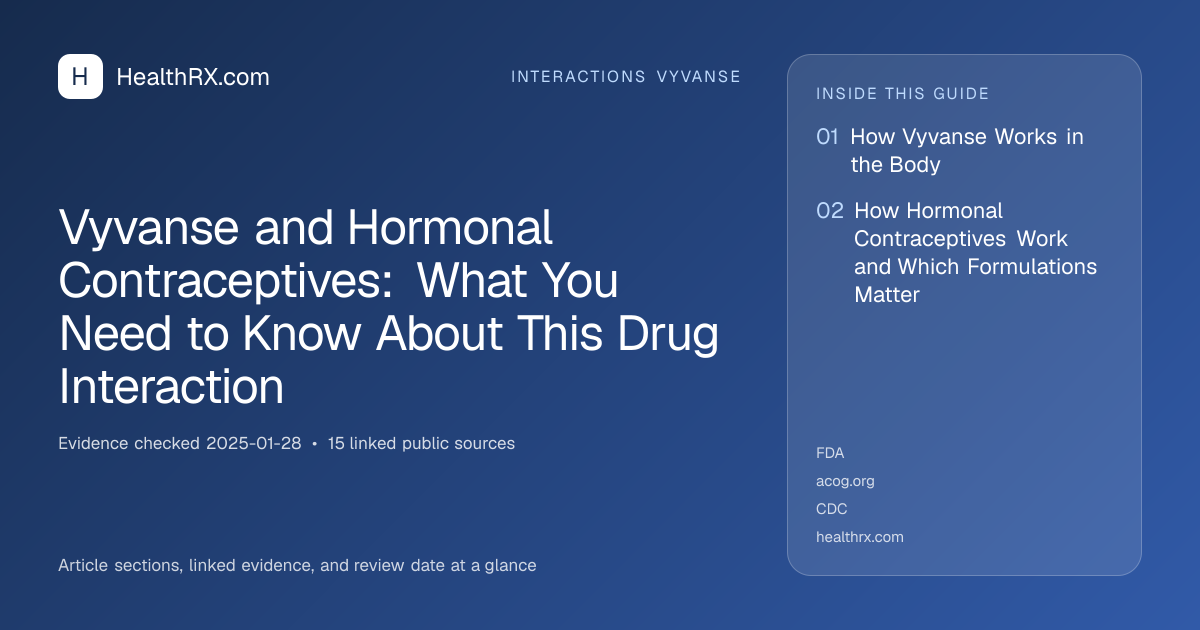 Evidence overview for Vyvanse and Hormonal Contraceptives: What You Need to Know About This Drug Interaction