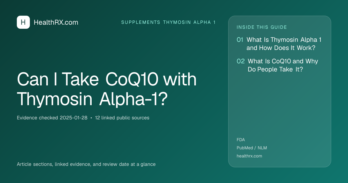 Evidence overview for Can I Take CoQ10 with Thymosin Alpha-1?
