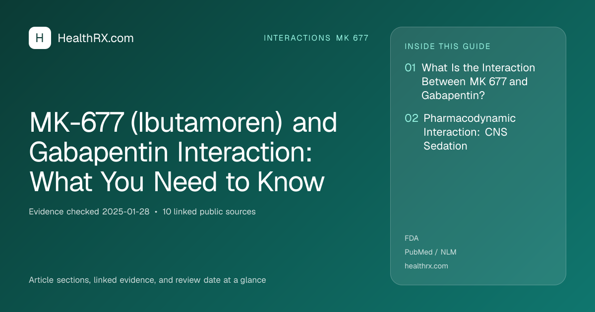 Evidence overview for interactions mk 677: MK-677 (Ibutamoren) and Gabapentin Interaction: What You Need to Know