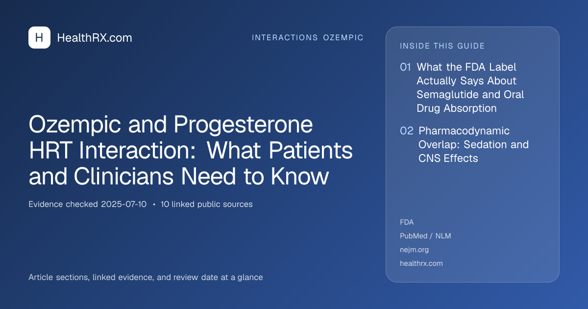Evidence overview for Ozempic and Progesterone HRT Interaction: What Patients and Clinicians Need to Know