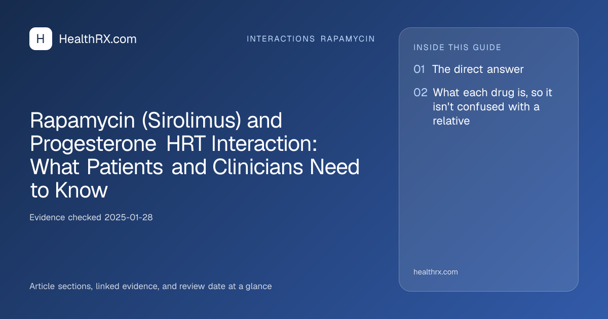 Evidence overview for Rapamycin (Sirolimus) and Progesterone HRT Interaction: What Patients and Clinicians Need to Know