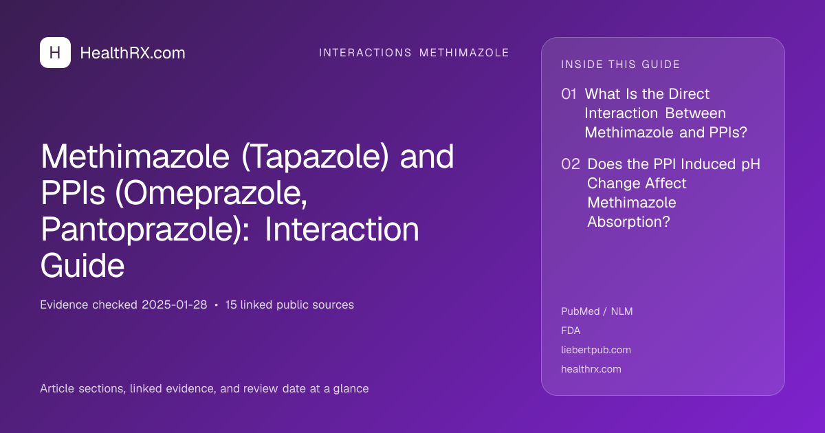 Evidence overview for interactions methimazole: Methimazole (Tapazole) and PPIs (Omeprazole, Pantoprazole): Interaction Guide