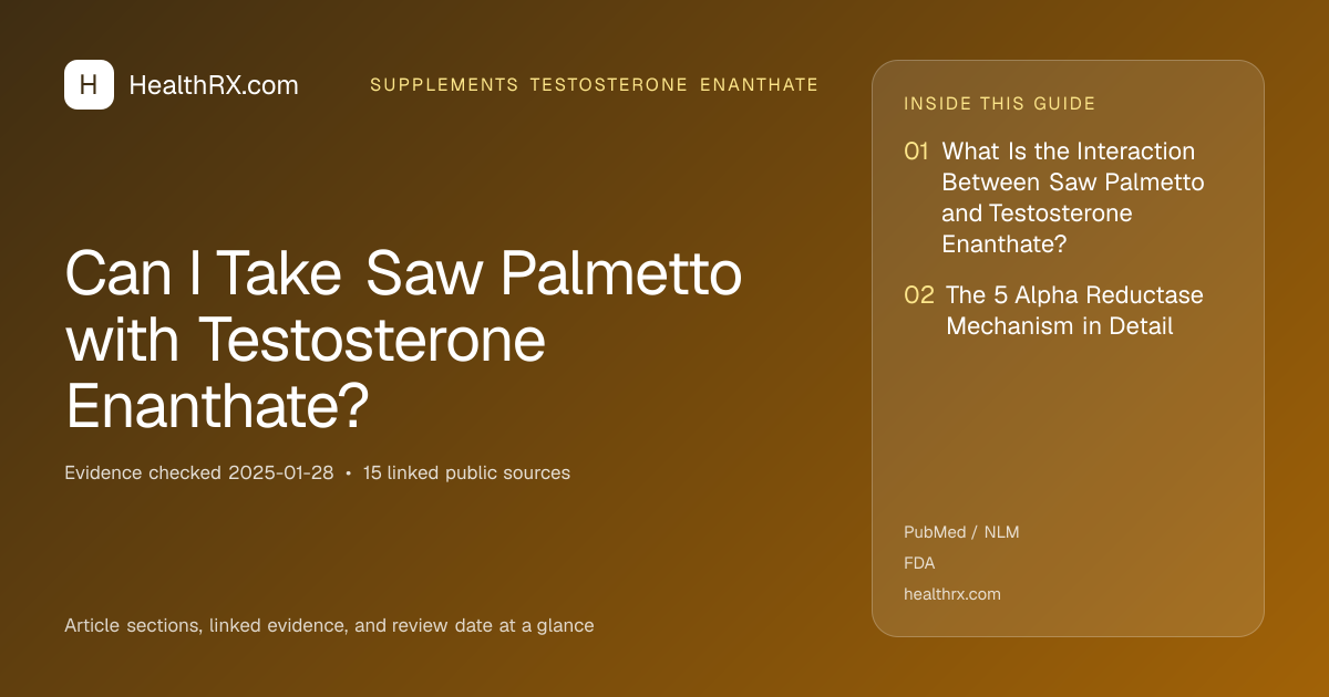 Evidence overview for Can I Take Saw Palmetto with Testosterone Enanthate?