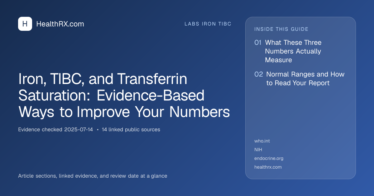 Evidence overview for Iron, TIBC, and Transferrin Saturation: Evidence-Based Ways to Improve Your Numbers