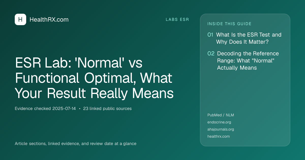 Evidence overview for ESR Lab: 'Normal' vs Functional Optimal, What Your Result Really Means