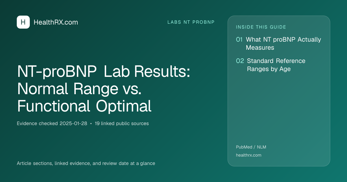 Evidence overview for NT-proBNP Lab Results: Normal Range vs. Functional Optimal