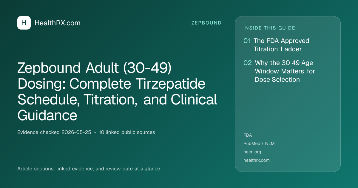 Evidence overview for Zepbound Adult (30-49) Dosing: Complete Tirzepatide Schedule, Titration, and Clinical Guidance