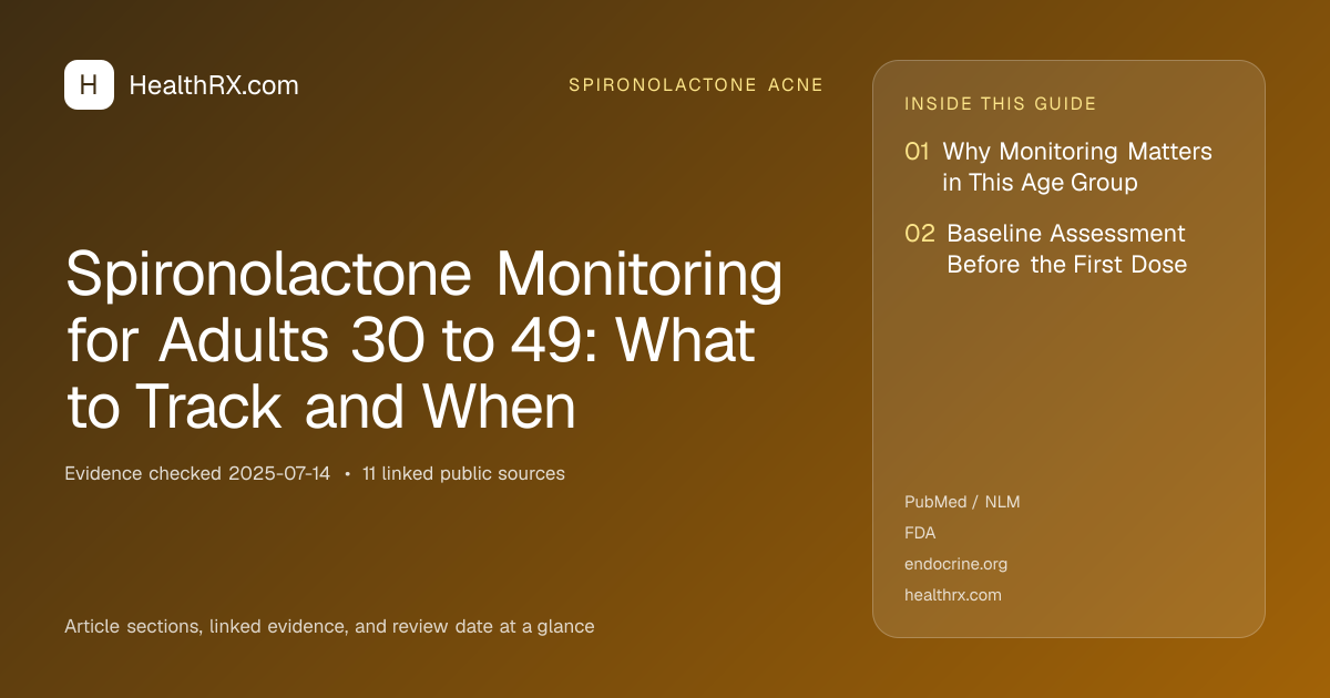 Evidence overview for Spironolactone Monitoring for Adults 30 to 49: What to Track and When