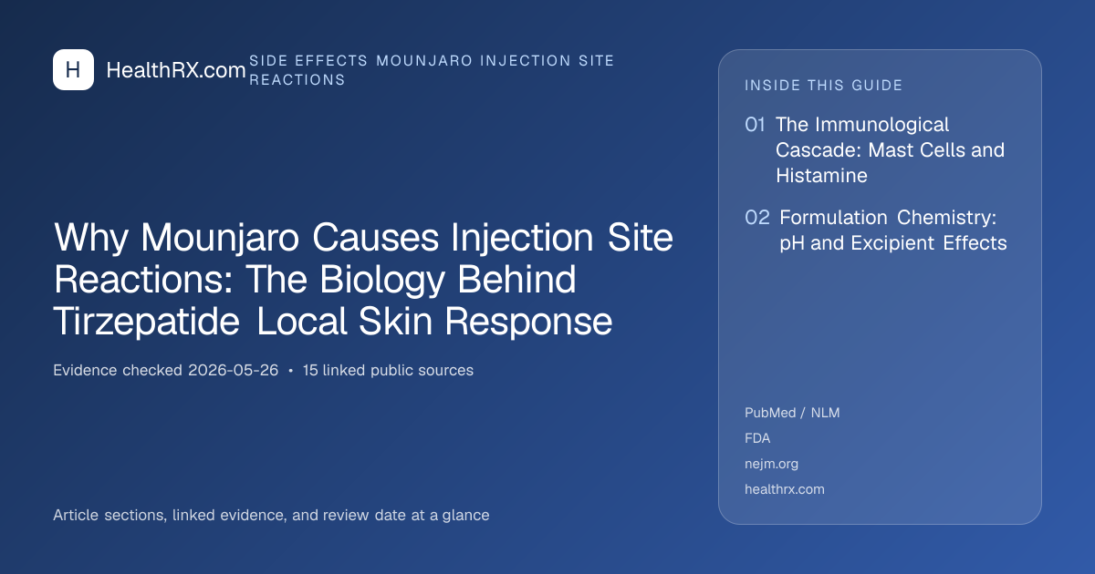 Evidence overview for Why Mounjaro Causes Injection Site Reactions: The Biology Behind Tirzepatide Local Skin Response