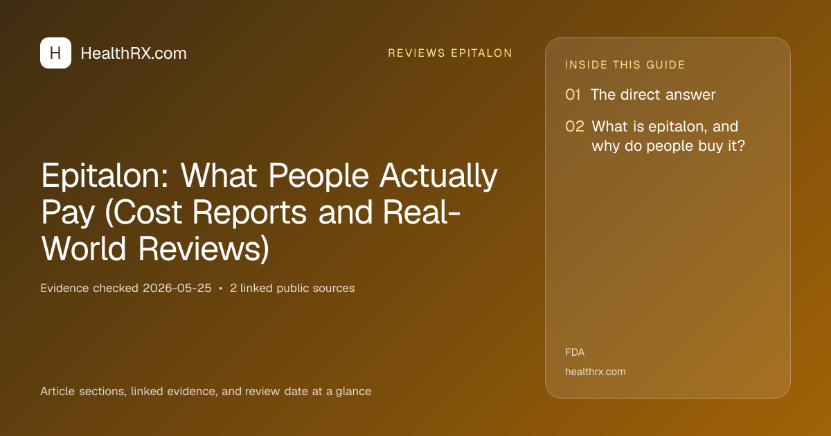 Evidence overview for Epitalon: What People Actually Pay (Cost Reports and Real-World Reviews)