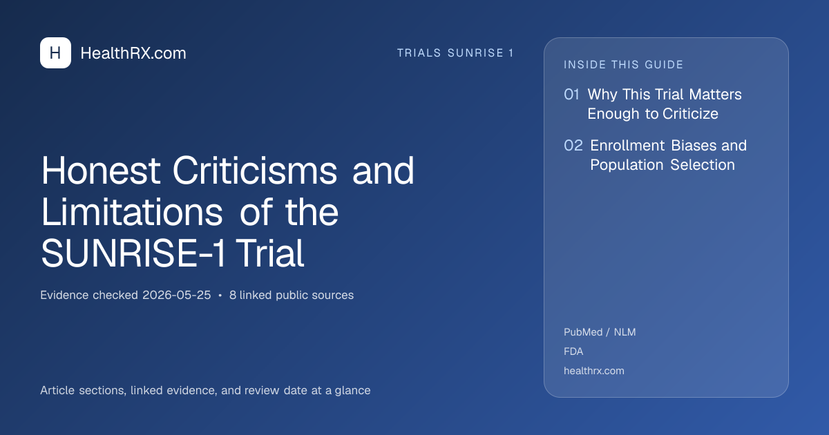 Evidence overview for trials sunrise 1: Honest Criticisms and Limitations of the SUNRISE-1 Trial