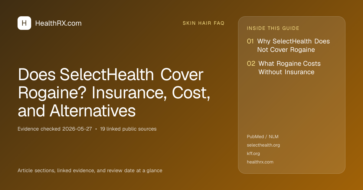 Evidence overview for Does SelectHealth Cover Rogaine? Insurance, Cost, and Alternatives