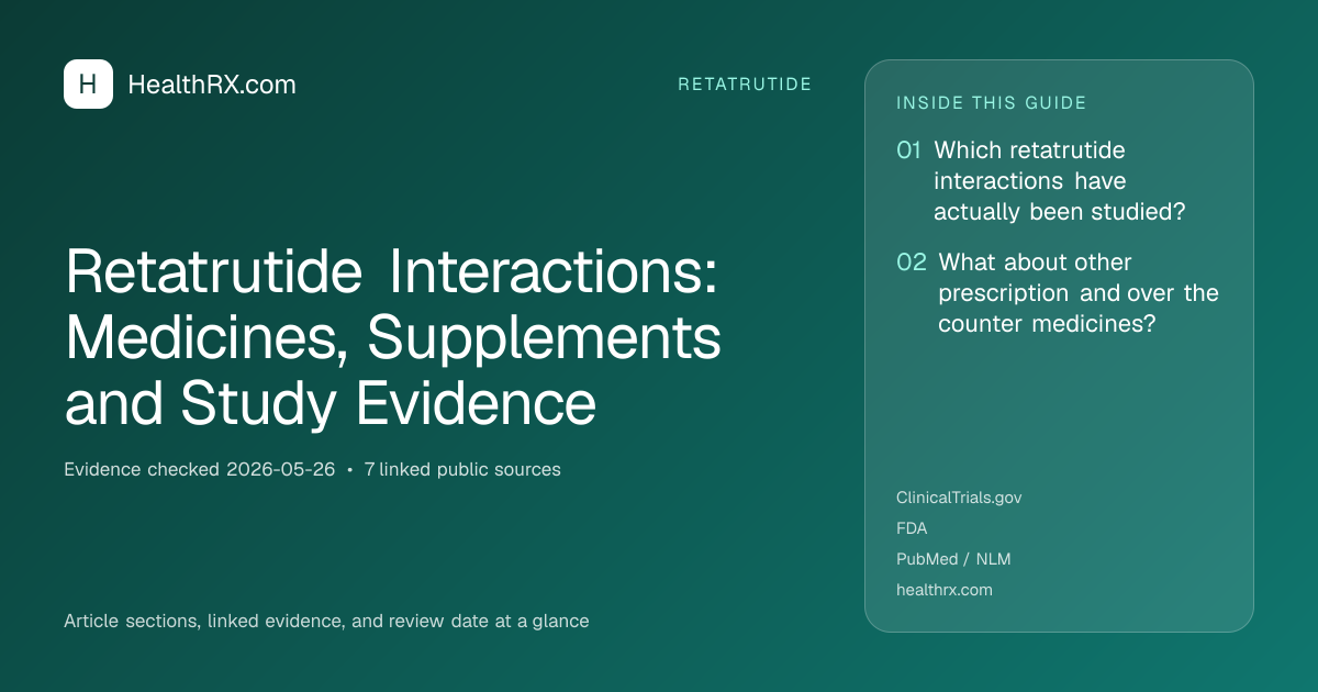 Evidence overview for Retatrutide Interactions: Medicines, Supplements and Study Evidence