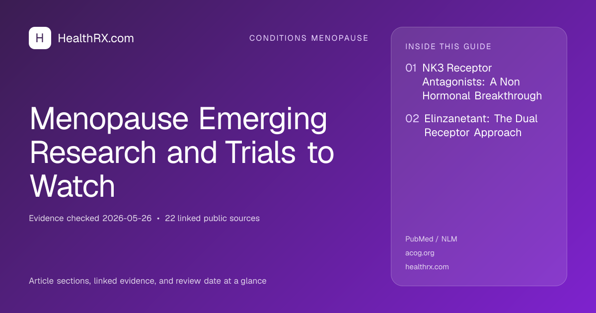 Evidence overview for Menopause Emerging Research and Trials to Watch