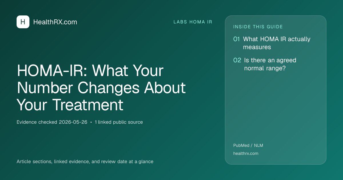 Evidence overview for HOMA-IR: What Your Number Changes About Your Treatment