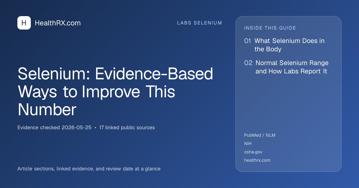 Evidence overview for Selenium: Evidence-Based Ways to Improve This Number