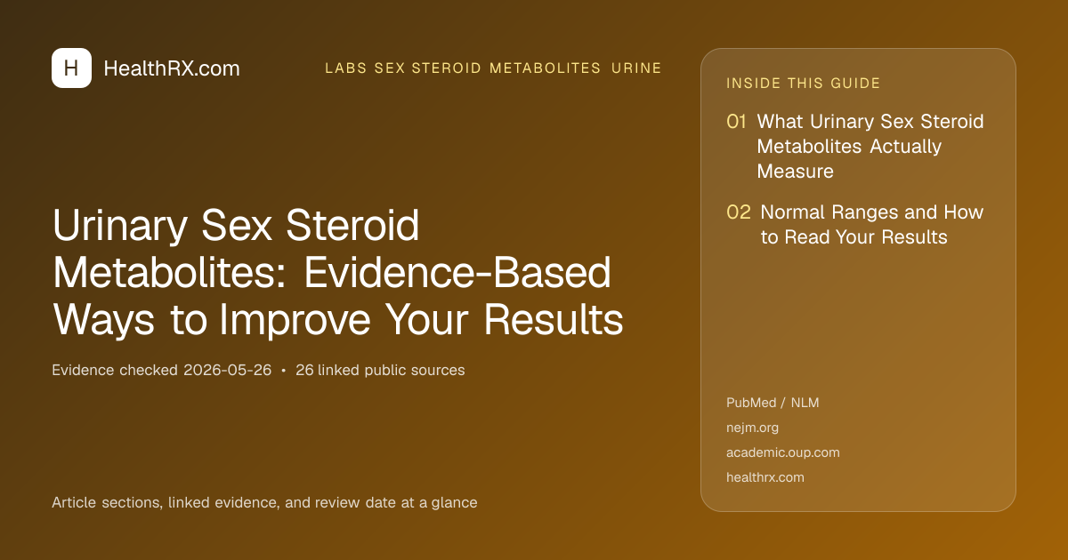 Evidence overview for Urinary Sex Steroid Metabolites: Evidence-Based Ways to Improve Your Results