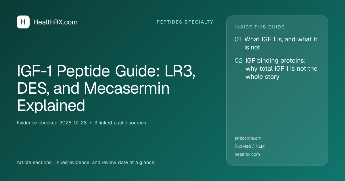 Evidence overview for IGF-1 Peptide Guide: LR3, DES, and Mecasermin Explained