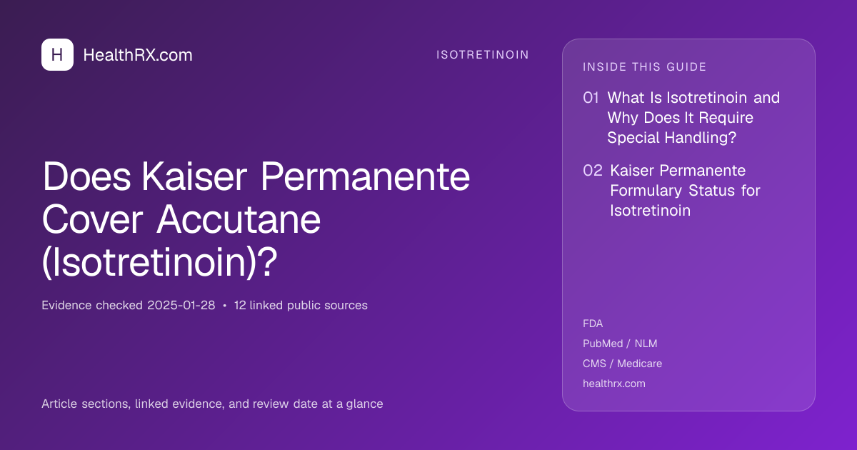 Evidence overview for Does Kaiser Permanente Cover Accutane (Isotretinoin)?