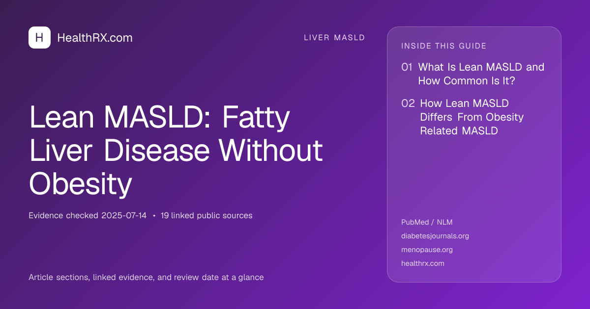 Evidence overview for liver masld: Lean MASLD: Fatty Liver Disease Without Obesity