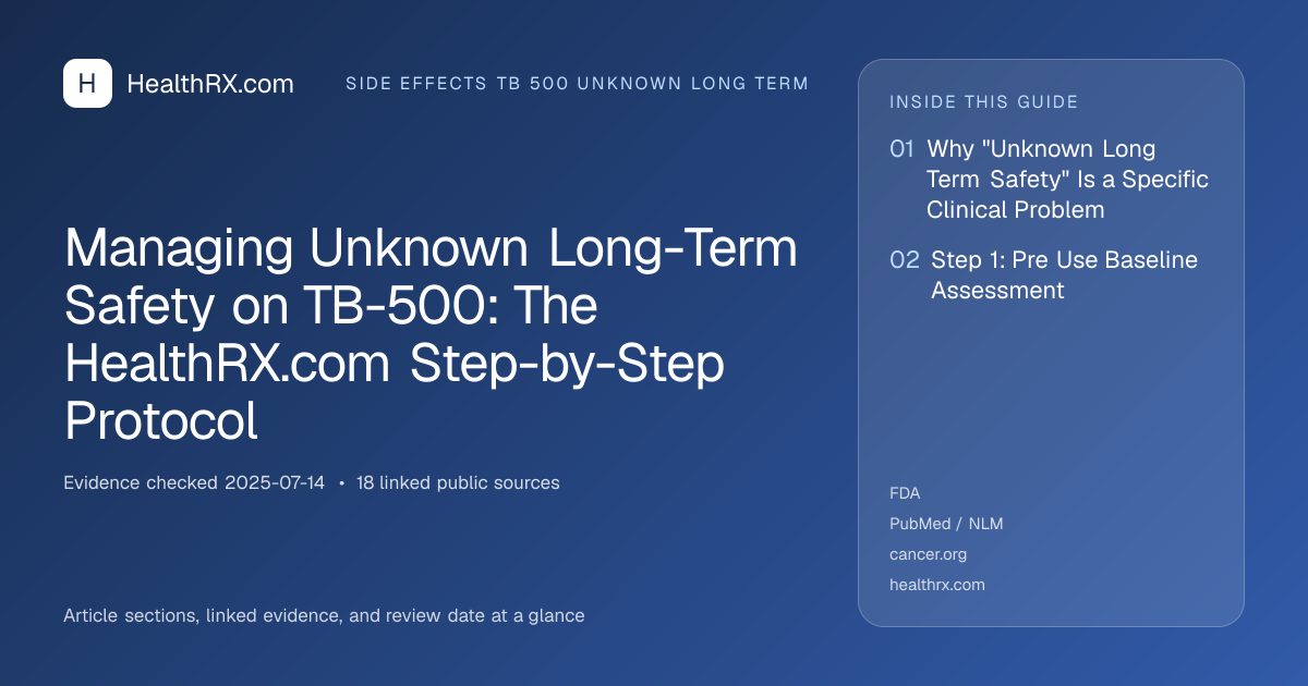 Evidence overview for Managing Unknown Long-Term Safety on TB-500: The HealthRX.com Step-by-Step Protocol