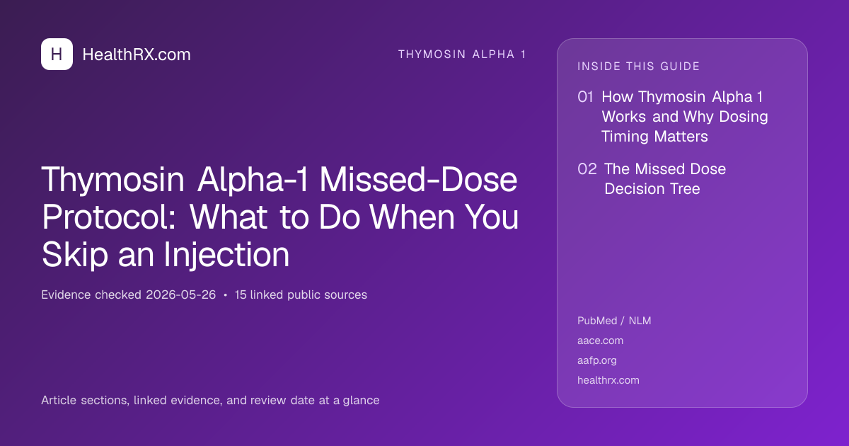 Evidence overview for thymosin alpha 1: Thymosin Alpha-1 Missed-Dose Protocol: What to Do When You Skip an Injection