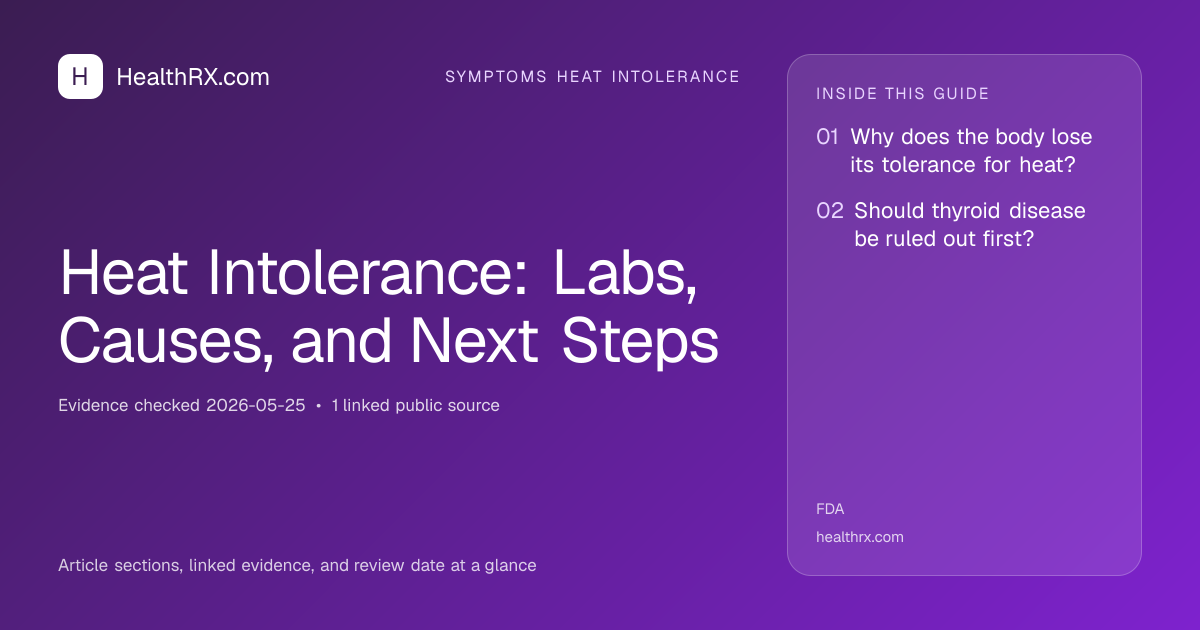 Evidence overview for Heat Intolerance: Labs, Causes, and Next Steps